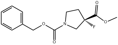 3-Methyl 1-(phenylmethyl) (3S)-3-fluoro-1,3-pyrrolidinedicarboxylate Struktur