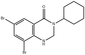 4(1H)-Quinazolinone, 6,8-dibromo-3-cyclohexyl-2,3-dihydro- Struktur