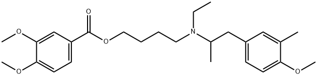 Benzoic acid, 3,4-dimethoxy-, 4-[ethyl[2-(4-methoxy-3-methylphenyl)-1-methylethyl]amino]butyl ester Struktur