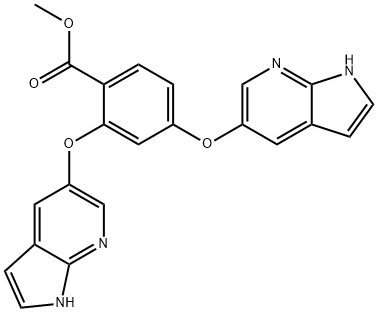 Benzoic acid, 2,4-bis(1H-pyrrolo[2,3-b]pyridin-5-yloxy)-, methyl ester Struktur