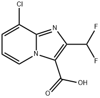 8-Chloro-2-(difluoromethyl)imidazo[1,2-a]pyridine-3-carboxylic acid Struktur