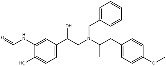 N-[5-[(1RS)-2-[benzyl[(1RS)-2-(4-methoxyphenyl)- 1-methylethyl]amino]-1-hydroxyethyl]-2- hydroxyphenyl]formamide Struktur