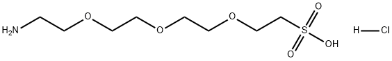 Ethanesulfonic acid, 2-[2-[2-(2-aminoethoxy)ethoxy]ethoxy]-, hydrochloride (1:1) Struktur