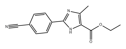 1H-Imidazole-5-carboxylic acid, 2-(4-cyanophenyl)-4-methyl-, ethyl ester Struktur