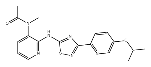 Acetamide, N-methyl-N-[2-[[3-[5-(1-methylethoxy)-2-pyridinyl]-1,2,4-thiadiazol-5-yl]amino]-3-pyridinyl]- Struktur