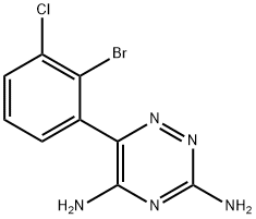 1,2,4-Triazine-3,5-diamine, 6-(2-bromo-3-chlorophenyl)- Struktur