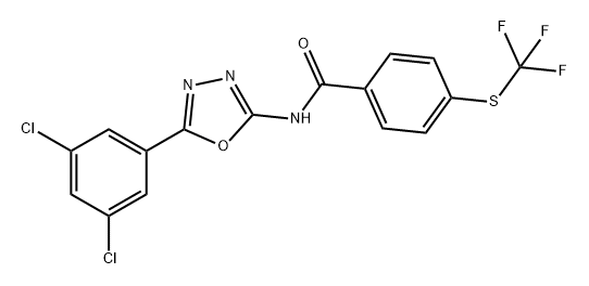 Benzamide, N-[5-(3,5-dichlorophenyl)-1,3,4-oxadiazol-2-yl]-4-[(trifluoromethyl)thio]- Struktur