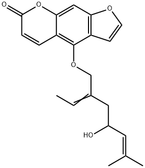 7H-Furo[3,2-g][1]benzopyran-7-one, 4-[(2-ethylidene-4-hydroxy-6-methyl-5-hepten-1-yl)oxy]- Struktur