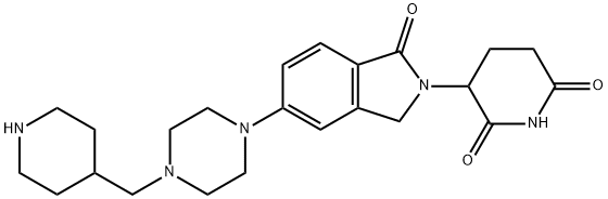 2,6-Piperidinedione, 3-[1,3-dihydro-1-oxo-5-[4-(4-piperidinylmethyl)-1-piperazinyl]-2H-isoindol-2-yl]- Struktur