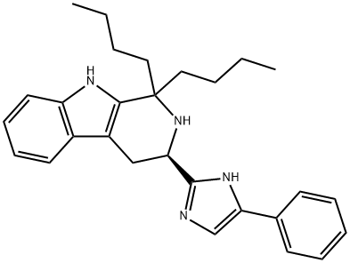 1H-Pyrido[3,4-b]indole, 1,1-dibutyl-2,3,4,9-tetrahydro-3-(5-phenyl-1H-imidazol-2-yl)-, (3R)- Struktur