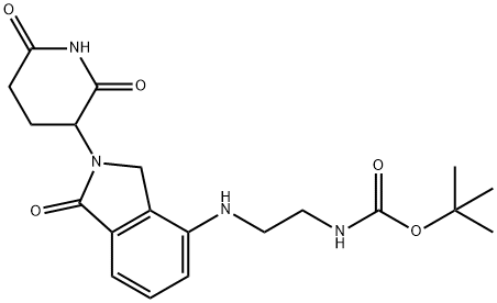 Carbamic acid, N-[2-[[2-(2,6-dioxo-3-piperidinyl)-2,3-dihydro-1-oxo-1H-isoindol-4-yl]amino]ethyl]-, 1,1-dimethylethyl ester Struktur