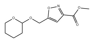 3-Isoxazolecarboxylic acid, 5-[[(tetrahydro-2H-pyran-2-yl)oxy]methyl]-, methyl ester Struktur