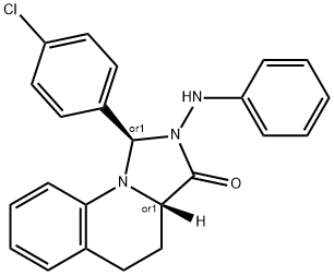 Imidazo[1,5-a]quinolin-3(3aH)-one, 1-(4-chlorophenyl)-1,2,4,5-tetrahydro-2-(phenylamino)-, (1R,3aS)-rel- Struktur