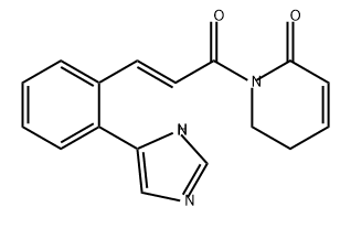 2(1H)-Pyridinone, 5,6-dihydro-1-[(2E)-3-[2-(1H-imidazol-5-yl)phenyl]-1-oxo-2-propen-1-yl]- Struktur