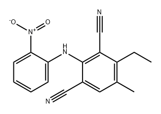 1,3-Benzenedicarbonitrile, 4-ethyl-5-methyl-2-[(2-nitrophenyl)amino]- Struktur