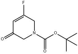 5-Fluoro-3-oxo-3,6-dihydro-2H-pyridine-1-carboxylic acid tert-butyl ester Struktur