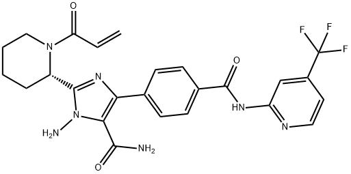 1H-Imidazole-5-carboxamide, 1-amino-2-[(2S)-1-(1-oxo-2-propen-1-yl)-2-piperidinyl]-4-[4-[[[4-(trifluoromethyl)-2-pyridinyl]amino]carbonyl]phenyl]- Struktur