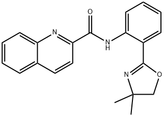 2-Quinolinecarboxamide, N-[2-(4,5-dihydro-4,4-dimethyl-2-oxazolyl)phenyl]- Struktur