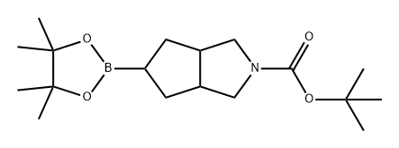 Cyclopenta[c]pyrrole-2(1H)-carboxylic acid, hexahydro-5-(4,4,5,5-tetramethyl-1,3,2-dioxaborolan-2-yl)-, 1,1-dimethylethyl ester Struktur