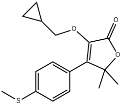 2(5H)-Furanone, 3-(cyclopropylmethoxy)-5,5-dimethyl-4-[4-(methylthio)phenyl]- Struktur