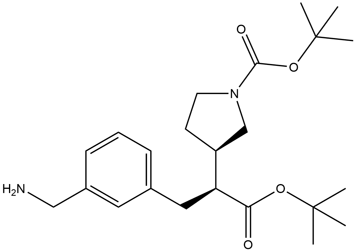 1,1-Dimethylethyl (αS,3R)-α-[[3-(aminomethyl)phenyl]methyl]-1-[(1,1-dimethylethoxy)carbonyl]-3-pyrrolidineacetate Struktur