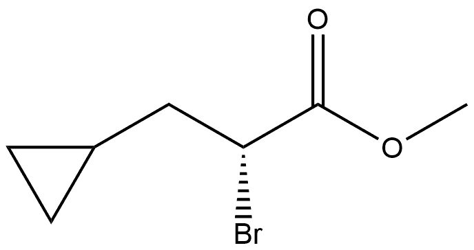 Cyclopropanepropanoic acid, α-bromo-, methyl ester, (αR)- Struktur