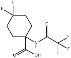 Cyclohexanecarboxylic acid, 4,4-difluoro-1-[(2,2,2-trifluoroacetyl)amino]- Struktur