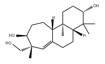 1H-Cyclohepta[a]naphthalene-3,9-diol, 2,3,4,4a,5,6,8,9,10,11,11a,11b-dodecahydro-8-(hydroxymethyl)-4,4,8,11b-tetramethyl-, (3S,4aR,8R,9S,11aS,11bR)- Struktur