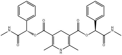 3,5-Pyridinedicarboxylic acid, 1,4-dihydro-2,6-dimethyl-, 3,5-bis[(1S)-2-(methylamino)-2-oxo-1-phenylethyl] ester Struktur