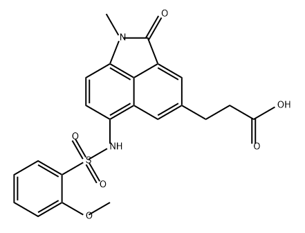 Benz[cd]indole-4-propanoic acid, 1,2-dihydro-6-[[(2-methoxyphenyl)sulfonyl]amino]-1-methyl-2-oxo- Struktur