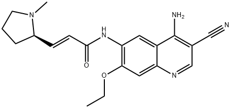 2-Propenamide, N-(4-amino-3-cyano-7-ethoxy-6-quinolinyl)-3-[(2R)-1-methyl-2-pyrrolidinyl]-, (2E)- Struktur