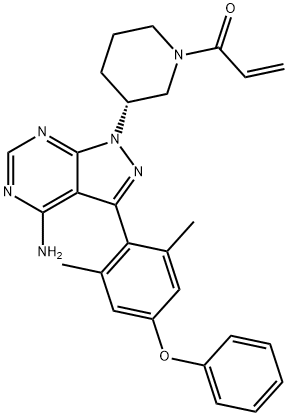 2-Propen-1-one, 1-[(3R)-3-[4-amino-3-(2,6-dimethyl-4-phenoxyphenyl)-1H-pyrazolo[3,4-d]pyrimidin-1-yl]-1-piperidinyl]- Struktur