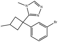 4H-1,2,4-Triazole, 3-[1-(3-bromophenyl)-3-methylcyclobutyl]-4-methyl- Struktur