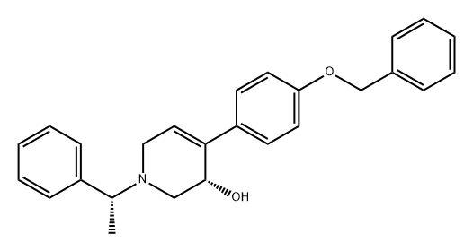 3-Pyridinol, 1,2,3,6-tetrahydro-1-[(1R)-1-phenylethyl]-4-[4-(phenylmethoxy)phenyl]-, (3S)- Struktur