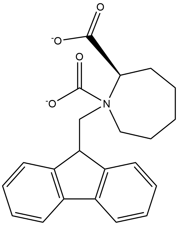 (R)-1-(((9H-fluoren-9-yl)methoxy)carbonyl)azepane-2-carboxylic acid Struktur