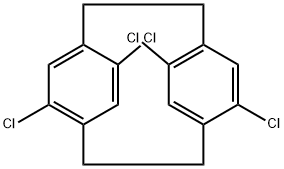 5,11,13,15-tetrachlorotricyclo[8.2.2.24,7]hexadeca-4,6,10,12,13,15-hexaene Struktur