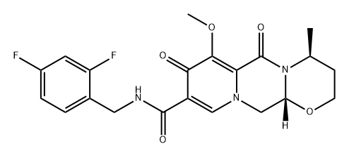 2H-Pyrido[1',2':4,5]pyrazino[2,1-b][1,3]oxazine-9-carboxamide, N-[(2,4-difluorophenyl)methyl]-3,4,6,8,12,12a-hexahydro-7-methoxy-4-methyl-6,8-dioxo-, (4S,12aR)- Struktur