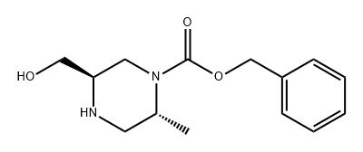 1-Piperazinecarboxylic acid, 5-(hydroxymethyl)-2-methyl-, phenylmethyl ester, (2R,5R)- Struktur