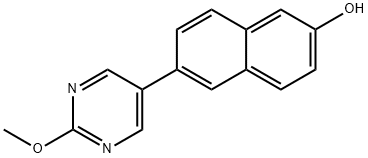 2-Naphthalenol, 6-(2-methoxy-5-pyrimidinyl)- Struktur