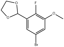 2-(5-溴-2-氟-3-甲氧基苯基)-1,3-二氧戊環(huán) 結構式