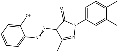 2-(3,4-Dimethylphenyl)-2,4-dihydro-4-[2-(2-hydroxyphenyl)diazenyl]-5-methyl-3H-pyrazol-3-one Struktur