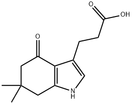 4,5,6,7-H4-6,6-Me2-4-oxo-indole-3-propanoic acid Struktur