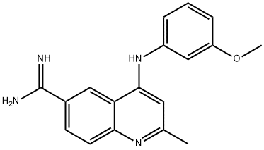 6-Quinolinecarboximidamide, 4-[(3-methoxyphenyl)amino]-2-methyl- Struktur