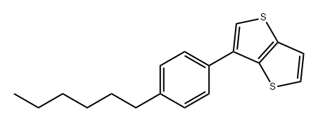 Thieno[3,2-b]thiophene, 3-(4-hexylphenyl)- Struktur