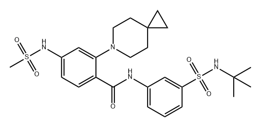 Benzamide, 2-(6-azaspiro[2.5]oct-6-yl)-N-[3-[[(1,1-dimethylethyl)amino]sulfonyl]phenyl]-4-[(methylsulfonyl)amino]- Struktur