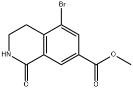 7-Isoquinolinecarboxylic acid, 5-bromo-1,2,3,4-tetrahydro-1-oxo-, methyl ester Struktur