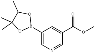 3-Pyridinecarboxylic acid, 5-(4,4,5-trimethyl-1,3,2-dioxaborolan-2-yl)-, methyl ester Struktur