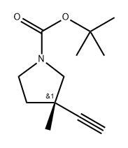 tert-butyl (3S)-3-ethynyl-3-methyl-pyrrolidine-1-carboxylate Struktur