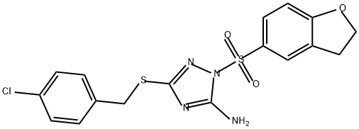 1H-1,2,4-Triazol-5-amine, 3-[[(4-chlorophenyl)methyl]thio]-1-[(2,3-dihydro-5-benzofuranyl)sulfonyl]- Struktur