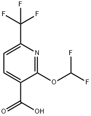 3-Pyridinecarboxylic acid, 2-(difluoromethoxy)-6-(trifluoromethyl)- Struktur